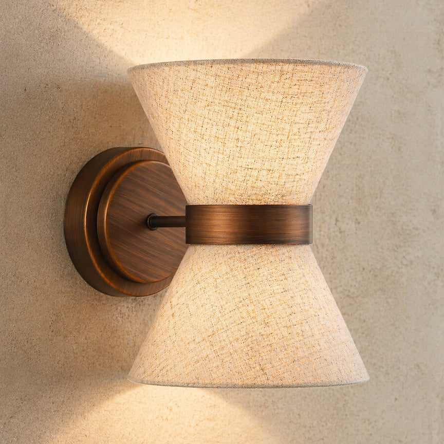 Viviana Wall Lamp Brushed Bronze & Linen - LL002WL031