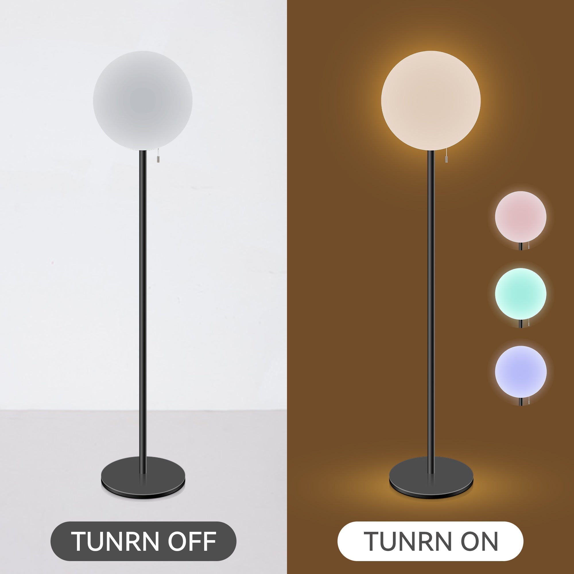 Buy Floor Lamps Australia Mood LED Floor Lamp 5V Battery White Metal 3000K / RGB - LL0517