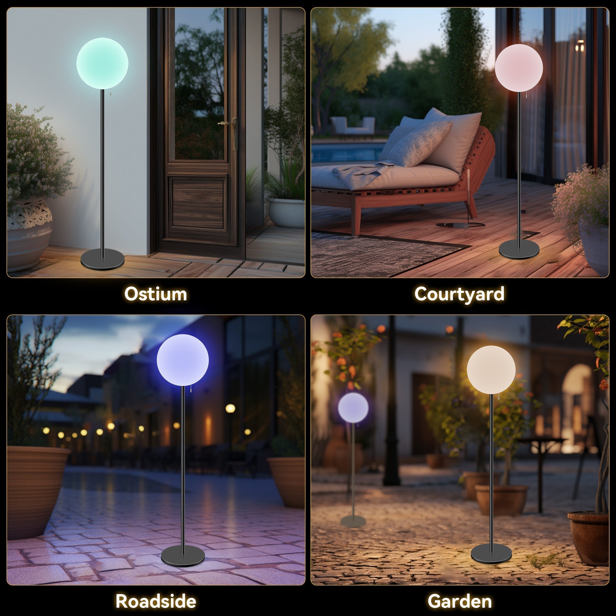 Buy Floor Lamps Australia Mood LED Floor Lamp 5V Battery White Metal 3000K / RGB - LL0517
