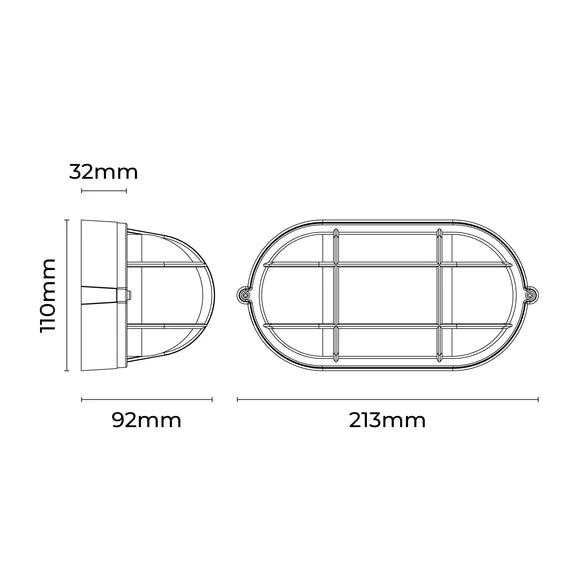 Rhelia Oval Caged Outdoor Bunker Light White - LLOL022W