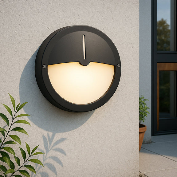 Talvia LED Outdoor Bunker Light With Eyelid 8W TRI Color Black - LLOL027BK