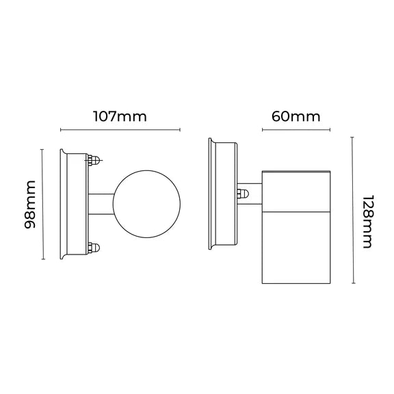 Zyven Fixed Single Outdoor Wall Light Polished Silver - LLOL034S
