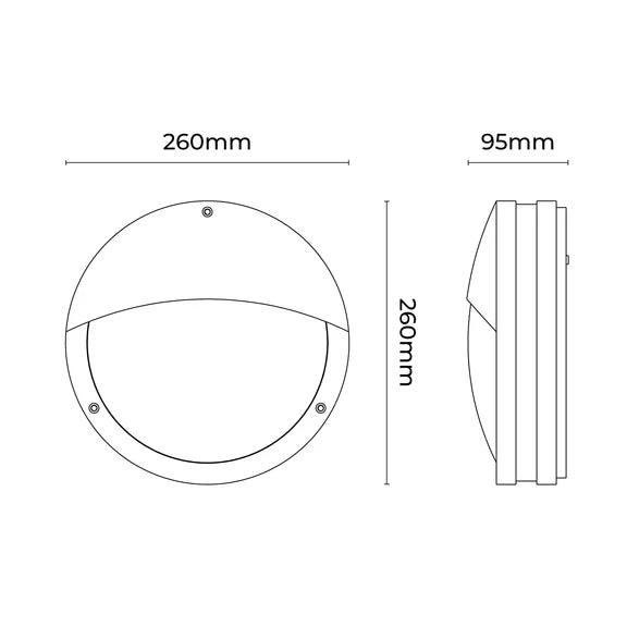Omira Small LED Outdoor Bunker Light With Eyelid 8W TRI Color Black - LLOL035S