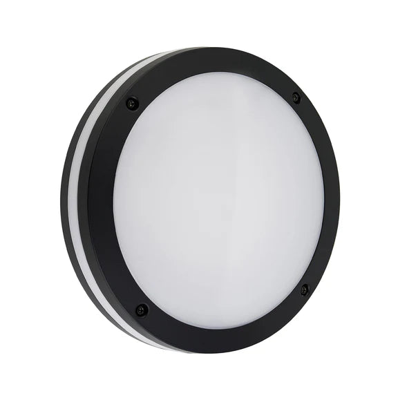 Omira Large LED Outdoor Bunker Light 12W TRI Color Black - LLOL036L