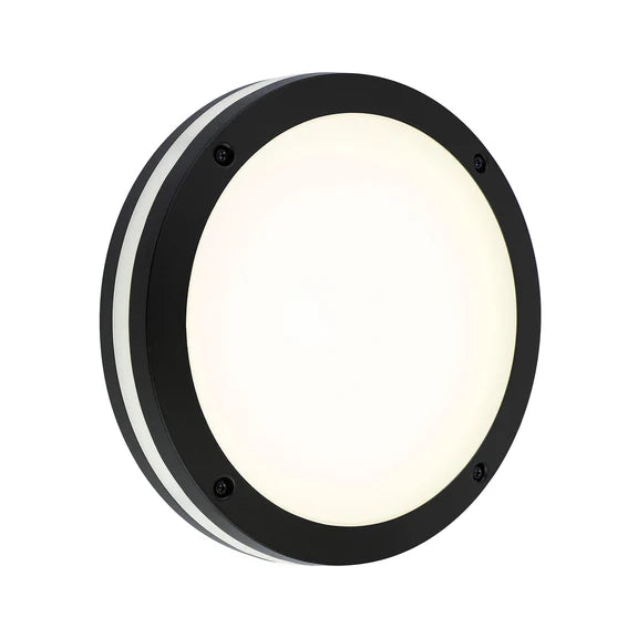 Omira Large LED Outdoor Bunker Light 12W TRI Color Black - LLOL036L