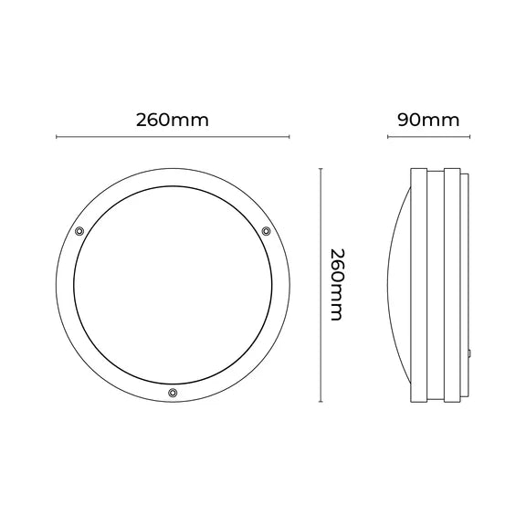 Omira Small LED Outdoor Bunker Light 8W TRI Color Black - LLOL036S