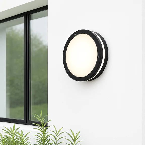 Omira Small LED Outdoor Bunker Light 8W TRI Color Black - LLOL036S