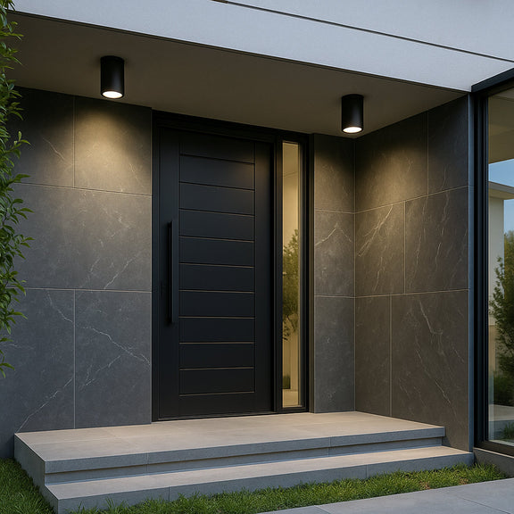 Myren Outdoor Close to Ceiling Light Black - LLOL042BK