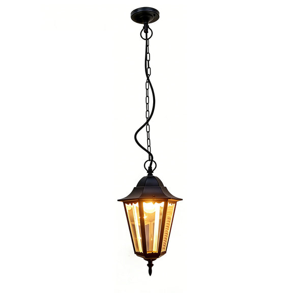 Adara Outdoor Pendant Light Matte Black & Brown - LLOL046