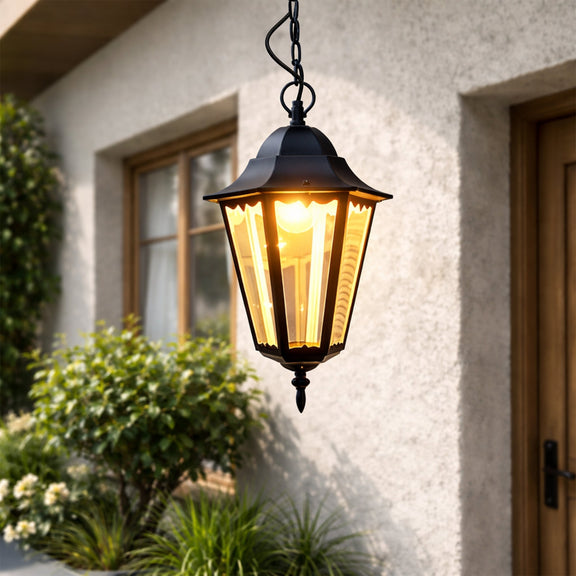 Adara Outdoor Pendant Light Matte Black & Brown - LLOL046