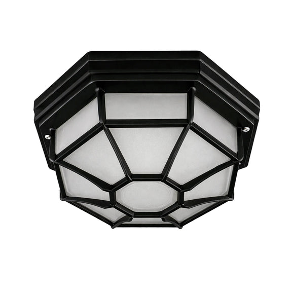 Alaya Outdoor Mounted Ceiling Light Matte Black & Frosted - LLOL047B