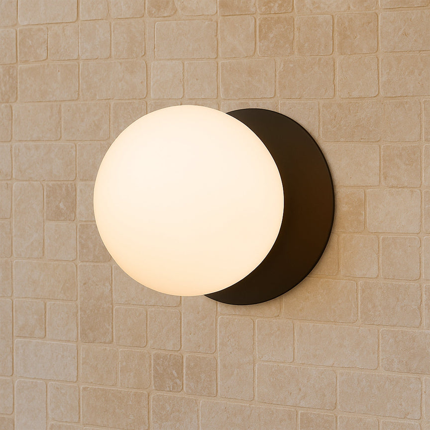 Odessa Small LED Wall Light 8.5W 3000K Frosted Opal & Matt Black - LM002WL001