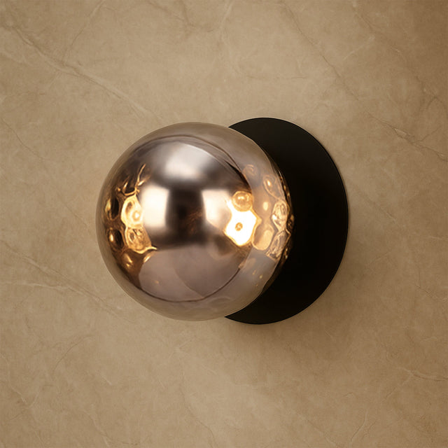 Odessa Small Molten Ripple LED Wall Light 8.5W 3000K Smoky & Matt Black - LM002WL003