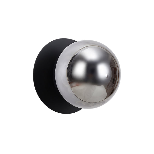 Odessa Small Molten Ripple LED Wall Light 8.5W 3000K Smoky & Matt Black - LM002WL003