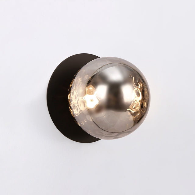 Odessa Small Molten Ripple LED Wall Light 8.5W 3000K Smoky & Matt Black - LM002WL003