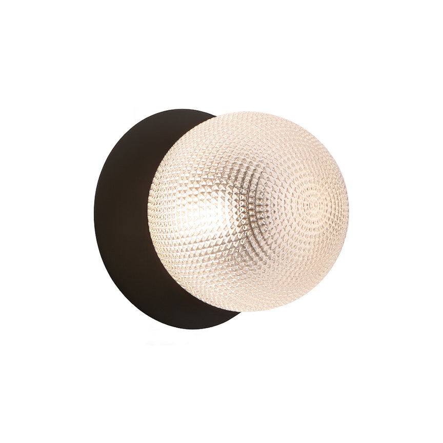 Odessa Small Diamond Cut LED Wall Light 8.5W 3000K Clear & Matt Black - LM002WL004