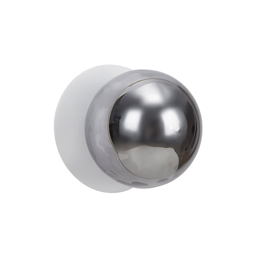 Odessa Small Molten Ripple LED Wall Light 8.5W 3000K Smoky & Matt White - LM002WL007