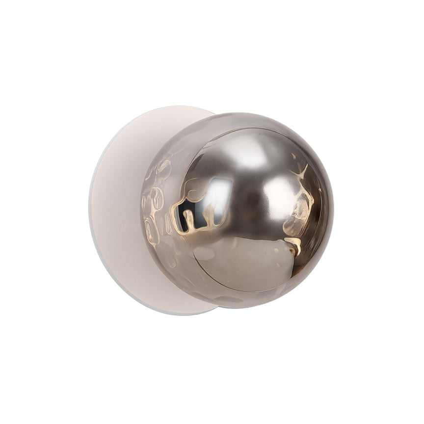 Odessa Small Molten Ripple LED Wall Light 8.5W 3000K Smoky & Matt White - LM002WL007