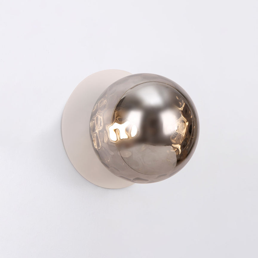 Odessa Small Molten Ripple LED Wall Light 8.5W 3000K Smoky & Matt White - LM002WL007