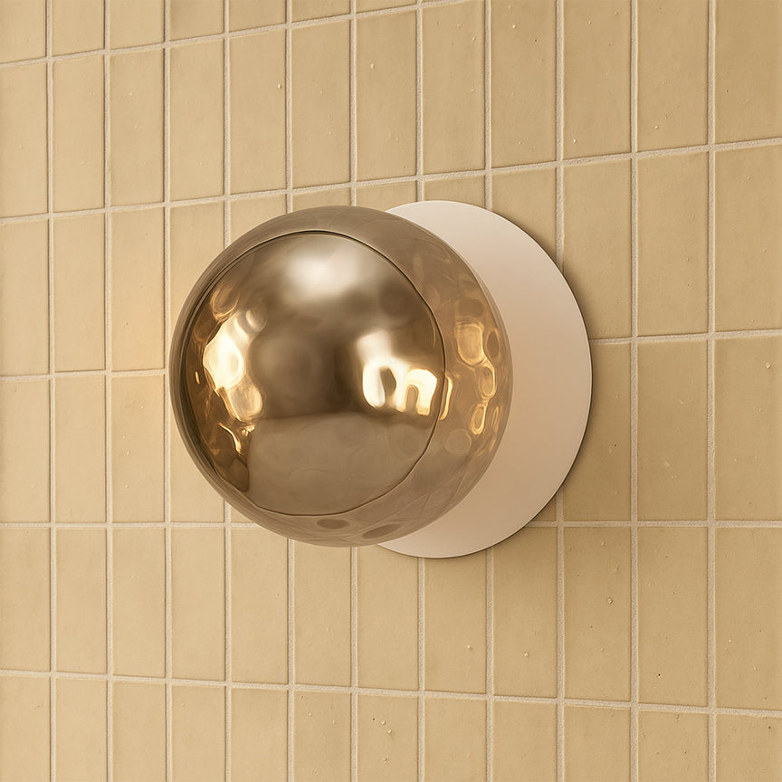 Odessa Small Molten Ripple LED Wall Light 8.5W 3000K Smoky & Matt White - LM002WL007