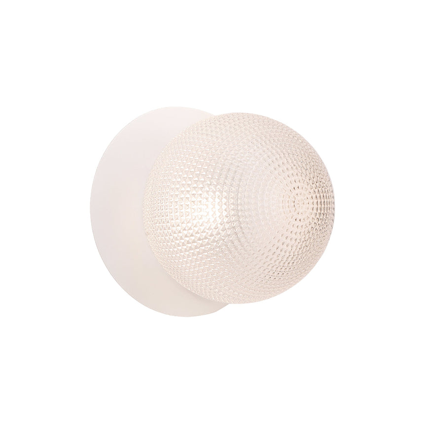 Odessa Small Diamond Cut LED Wall Light 8.5W 3000K Clear & Matt White - LM002WL008