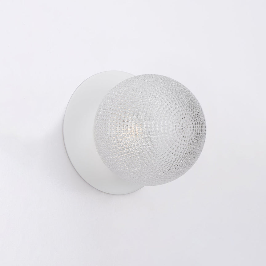 Odessa Small Diamond Cut LED Wall Light 8.5W 3000K Clear & Matt White - LM002WL008