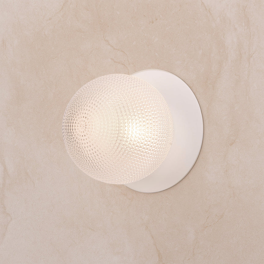 Odessa Small Diamond Cut LED Wall Light 8.5W 3000K Clear & Matt White - LM002WL008