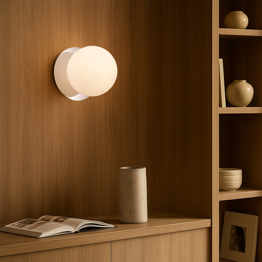 Odessa Small LED Wall Light 8.5W 3000K Frosted Opal & Chrome - LM002WL009