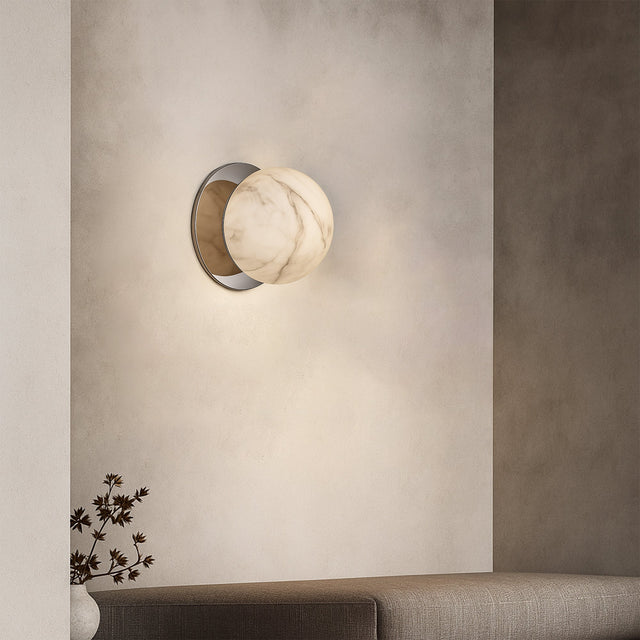 Odessa Small LED Wall Light 8.5W 3000K Marble Opal & Chrome - LM002WL010