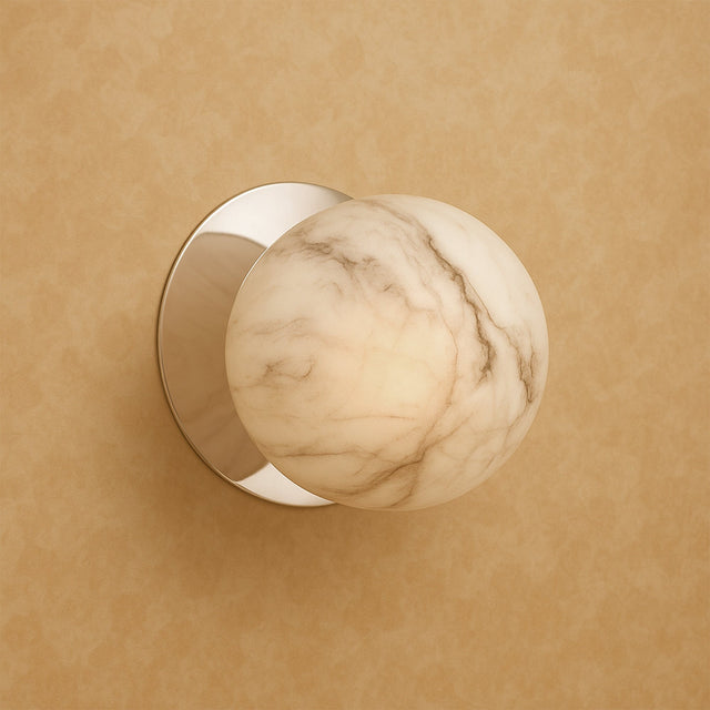 Odessa Small LED Wall Light 8.5W 3000K Marble Opal & Chrome - LM002WL010