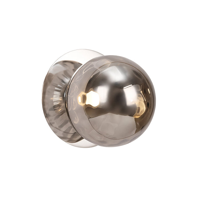 Odessa Small Molten Ripple LED Wall Light 8.5W 3000K Smoky & Chrome - LM002WL011