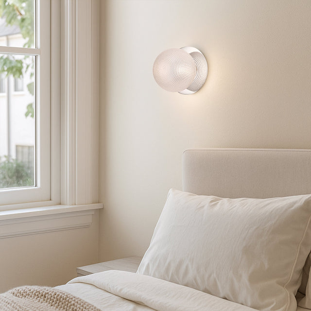 Odessa Small Diamond Cut LED Wall Light 8.5W 3000K Clear & Chrome - LM002WL012