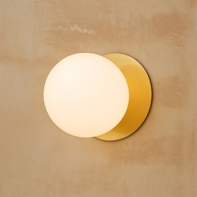Odessa Small LED Wall Light 8.5W 3000K Frosted Opal & Brass - LM002WL013