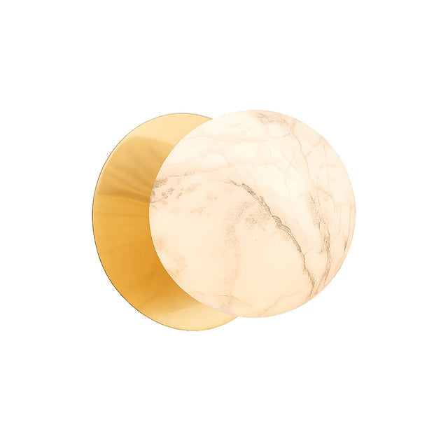 Odessa Small LED Wall Light 8.5W 3000K Marble Opal & Brass - LM002WL014