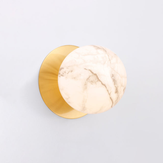 Odessa Small LED Wall Light 8.5W 3000K Marble Opal & Brass - LM002WL014