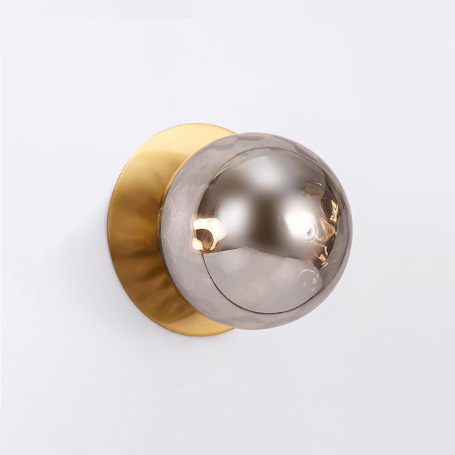 Odessa Small Molten Ripple LED Wall Light 8.5W 3000K Smoky & Brass - LM002WL015