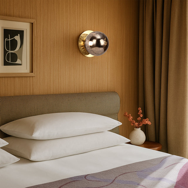 Odessa Small Molten Ripple LED Wall Light 8.5W 3000K Smoky & Brass - LM002WL015