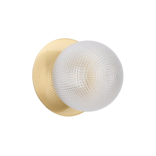 Odessa Small Diamond Cut LED Wall Light 8.5W 3000K Clear & Brass - LM002WL016