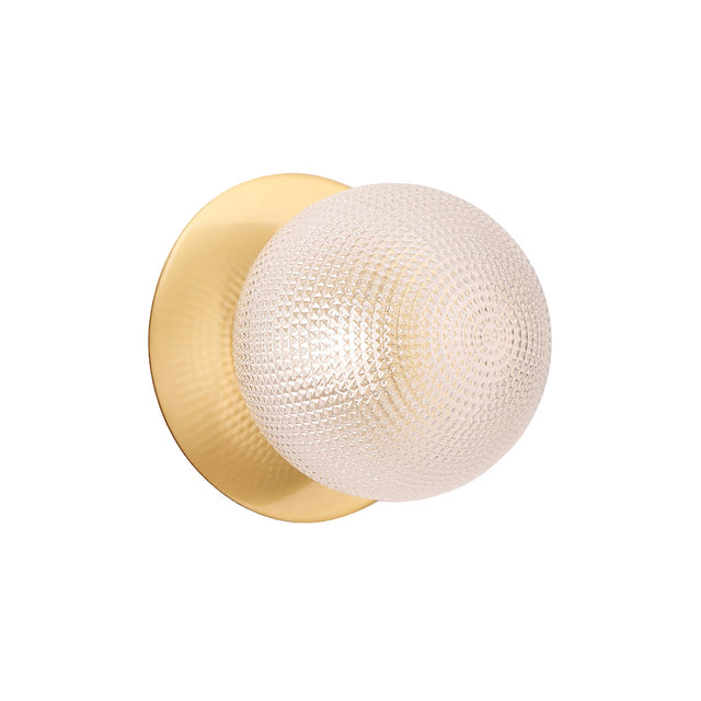 Odessa Small Diamond Cut LED Wall Light 8.5W 3000K Clear & Brass - LM002WL016