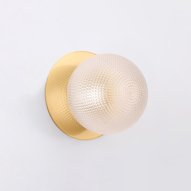 Odessa Small Diamond Cut LED Wall Light 8.5W 3000K Clear & Brass - LM002WL016