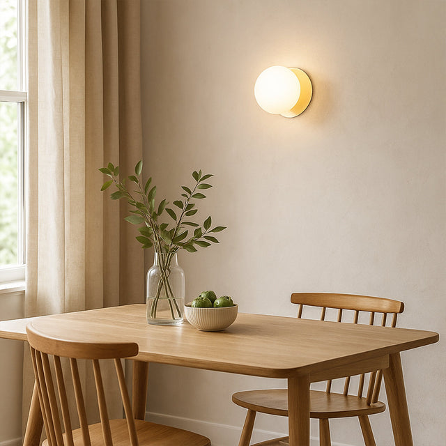 Odessa Small LED Wall Light 8.5W 3000K Frosted Opal & Gold - LM002WL017