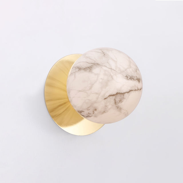 Odessa Small LED Wall Light 8.5W 3000K Marble Opal & Gold - LM002WL018