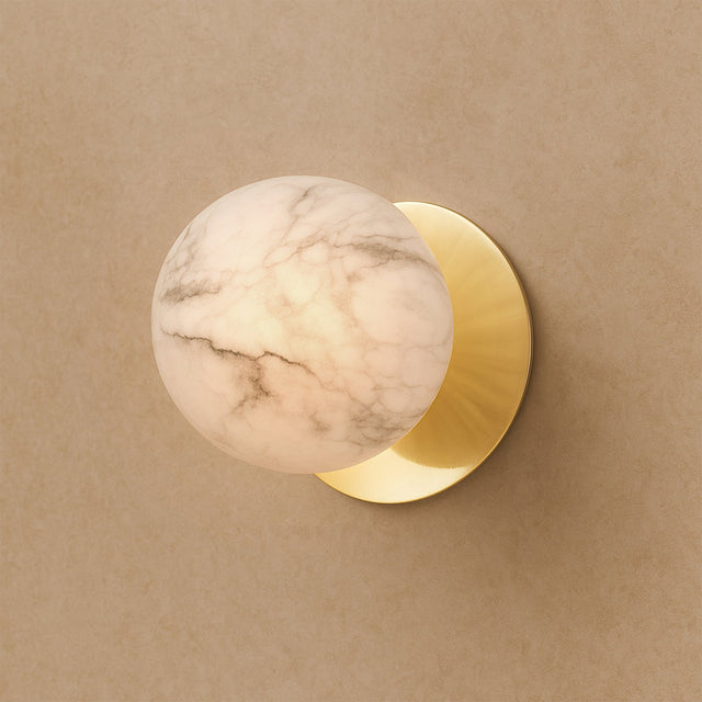 Odessa Small LED Wall Light 8.5W 3000K Marble Opal & Gold - LM002WL018