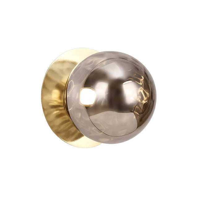 Odessa Small Molten Ripple LED Wall Light 8.5W 3000K Smoky & Gold - LM002WL019