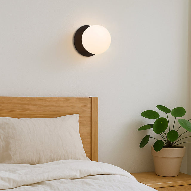 Odessa Large LED Wall Light 8.5W 3000K Frosted Opal & Matt Black - LM002WL021
