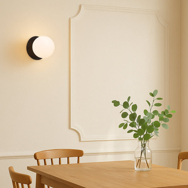 Odessa Large LED Wall Light 8.5W 3000K Frosted Opal & Matt Black - LM002WL021