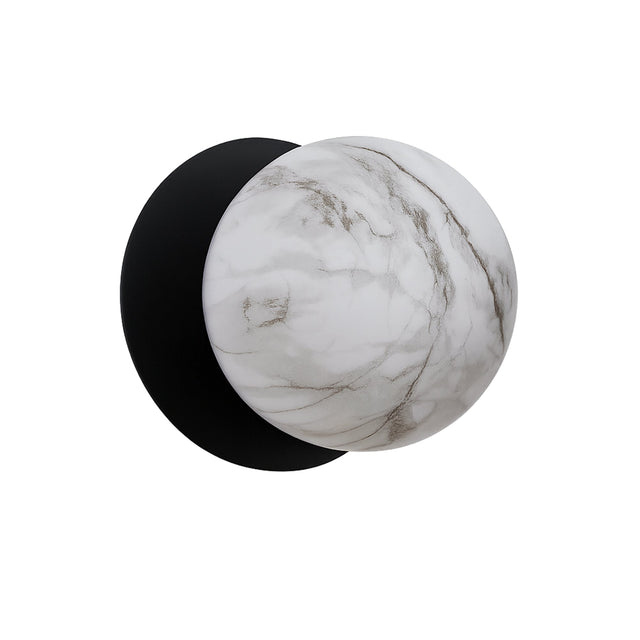 Odessa Large LED Wall Light 8.5W 3000K Marble Opal & Matt Black - LM002WL022