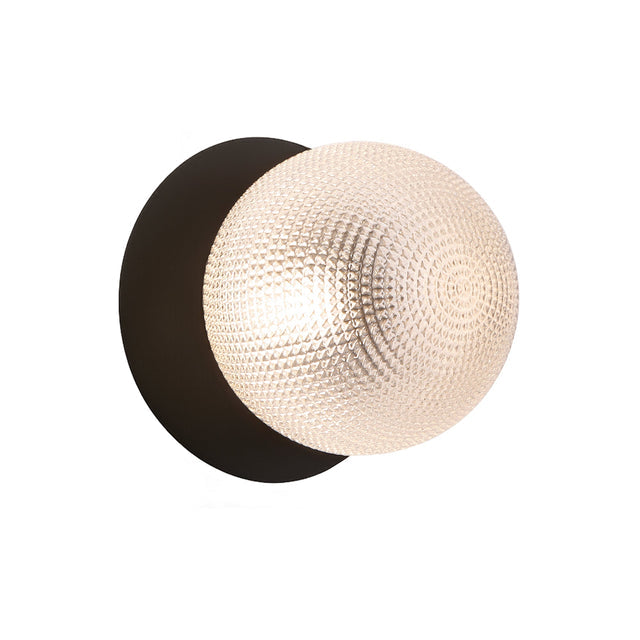 Odessa Large Diamond Cut LED Wall Light 8.5W 3000K Clear & Matt Black - LM002WL024
