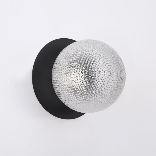Odessa Large Diamond Cut LED Wall Light 8.5W 3000K Clear & Matt Black - LM002WL024