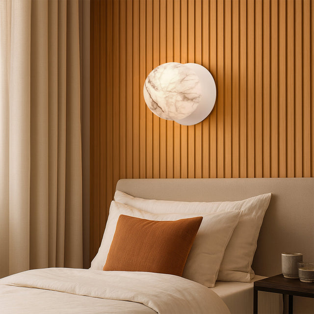 Odessa Large LED Wall Light 8.5W 3000K Marble Opal & Matt White - LM002WL026